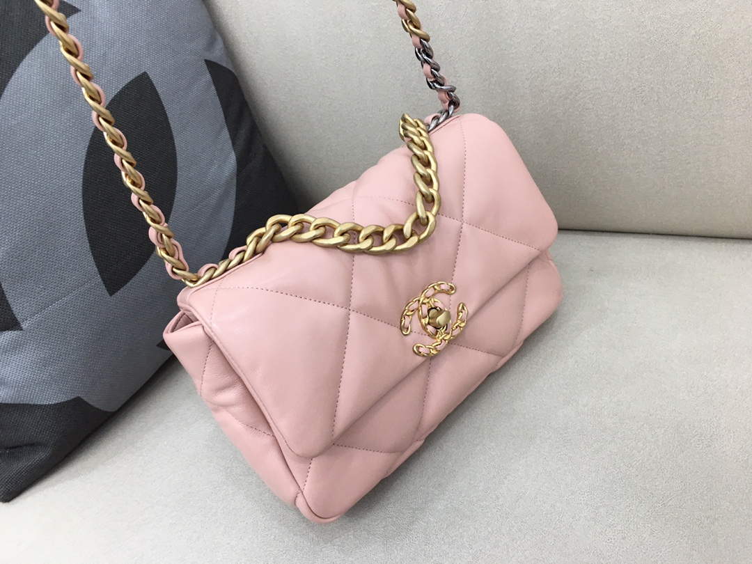 Lambskin 19 Handbag Flap Bag AS1160 Pink